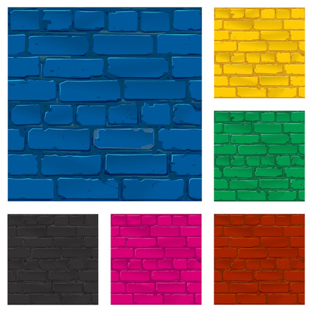 Painted brick wall texture, vectorのイラスト素材