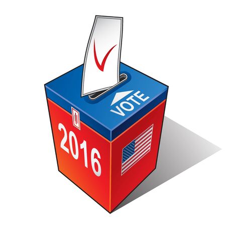 Ballot box with the flag of the USA. United States presidential election 2016のイラスト素材