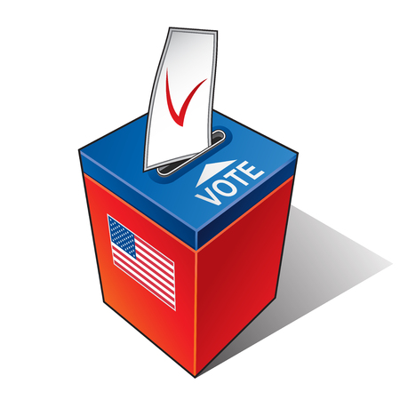 Ballot box with the flag of the USA.のイラスト素材