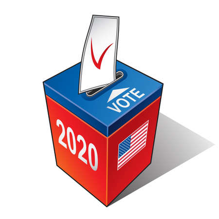 US Presidential Election 2020. Ballot Box with Inscriptionのイラスト素材