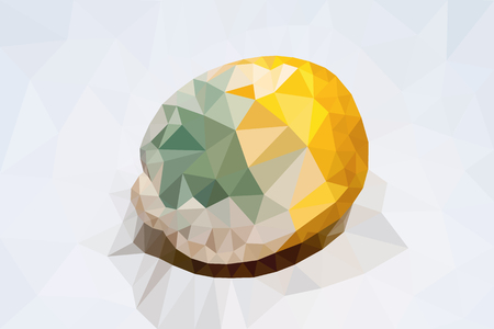 polygonal lemon with a green mold separately from a backgroundのイラスト素材