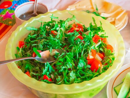 healthy vegan salad Summer salad Lifestyle. Top viewの写真素材