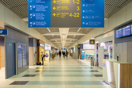 Moscow, RUSSIA - October 11 2020: DOMODEDOVO airport: international airport, one of the four main airports in Moscow, the second in terms of passenger traffic in the Russian Federation. inside the airportのeditorial素材