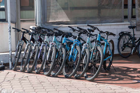 Turkey, Marmaris - 5th Oct 2021. Bicycle rental in the resort town of Marmaris, Turkey.のeditorial素材