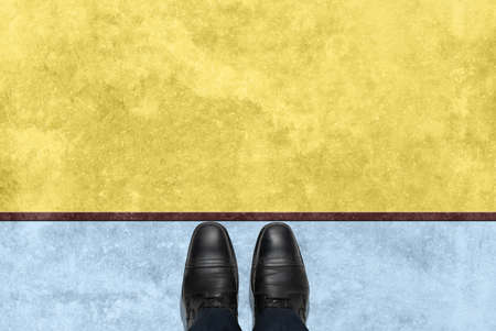 businessman ready to start. Top view of Businessman on Start line, Business Challenge or do new. Get Ready to Moving Forward. start lineの写真素材