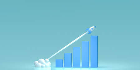 reactive rapid growth of economic indicators. economic and financial growth. Rocket growth chart web...