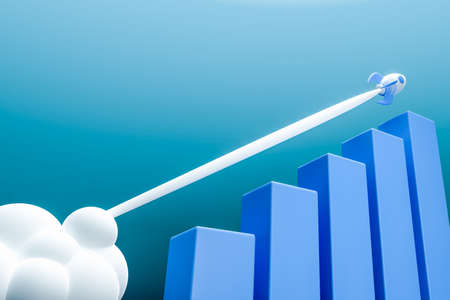 reactive rapid growth of economic indicators. economic and financial growth. rocket growth chart web...