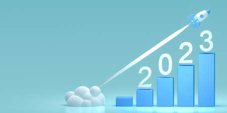 reactive rapid growth of economic indicators in 2023. economic and financial growth in 2023. rocket...