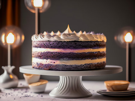 whole cake. Tasty chocolate cake. delicious chocolate cake. image created with generative AI