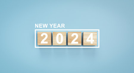 New Year 2024. Business management, Inspiration to success ideas and goals. New goals and plans for the future in 2024. Start new year 2024 with goal plan, goal concept, action plan, strategyの写真素材