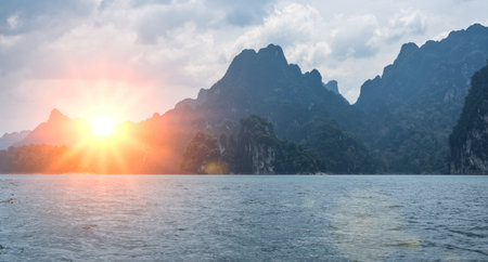 Incredible sunset. Scenic seascape. Seascape Scenery Krabi Province, Thailand sea and island....