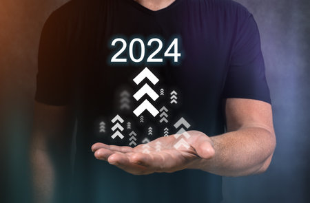 2024 Business development to success and growing growth year. Planning,opportunity,challenge and business strategy. New Goals, Plans and Visions for Next Year 2024の写真素材