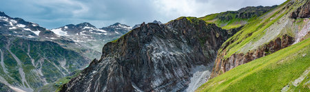 Panorama mountain summer landscape. summer mountain landscape. Beautiful landscape with high...
