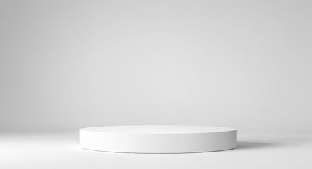 Luxury background for branding and product presentation. White color podium. Geometric background for presentation or product placement. 3d illustrationの素材