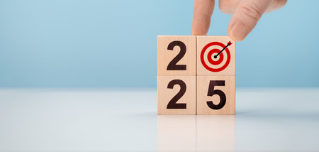 Starting new year 2025. Inspiration to success ideas and goals. Beginning and start of new year...