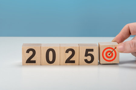 2025 happy new year. 2025 is year of success in business and life. planning 2025, setting goals,...