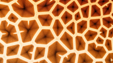 Close-up view of giraffe skin with intricate brown and white patterns, natural fur texture, wildlife...