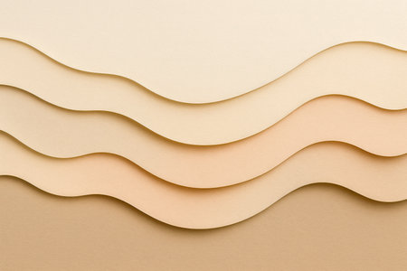 Organic curving cutout levels create calm sand dunes feeling offering copy space for eco product showcase sustainable lifestyle blog banner or zen presentationの写真素材