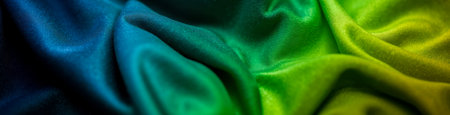 silky fabric with vibrant emerald and sapphire tones, visual identity, modern projects, luxury packaging, celebration design, posters or vibrant layoutの写真素材