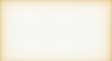 Aged yellowed paper sheet with wrinkles and damaged corners, empty horizontal backdrop for text, historical letter theme, grunge manuscript surface great for scrapbookingの写真素材