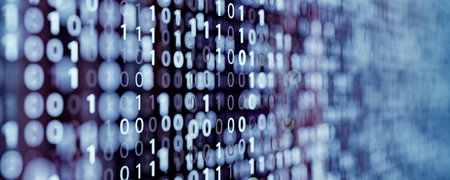 Blurry binary numbers in rows, visualizing coded information, encryption, software development,...