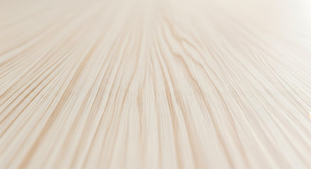 Angled view of natural hardwood floor with detailed grain, clean bright empty surface for product placement mockup, template for design showcase or commercial bannerの写真素材