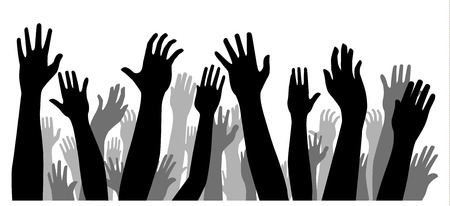 Vector illustration  of a hands on whiteのイラスト素材