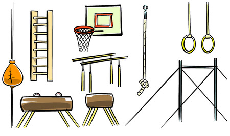 Vector illustration of a sport equipment setのイラスト素材