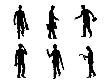Vector illustration of a six business people silhouettesのイラスト素材