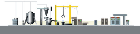 Vector illustration of a automatic production lineのイラスト素材