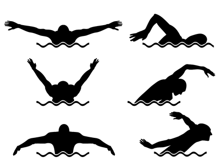 Vector illustration of a six swimmers setのイラスト素材