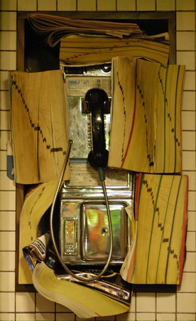 nyc public telephoneのeditorial素材