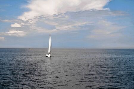 Sailboat on the seaの写真素材