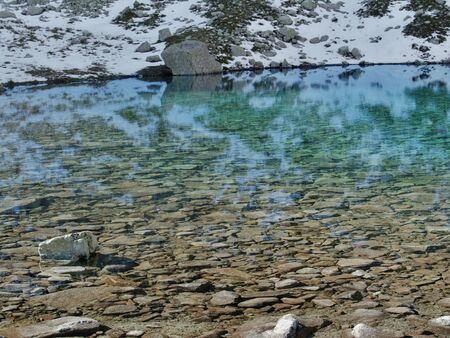Mountain lake in High Tatrasの写真素材