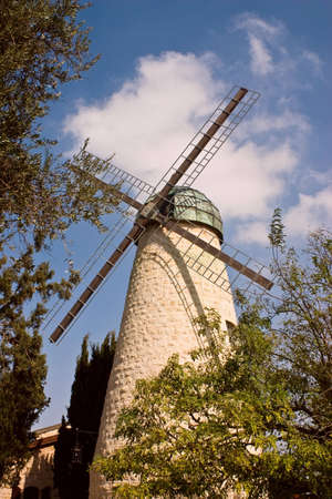 Old windmill in the center of Jerusalemの写真素材