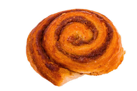 Croissant by a breakfast on a white backgroundの写真素材