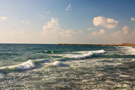 pier in the Old Port of sun lit sunset beach shoreの写真素材