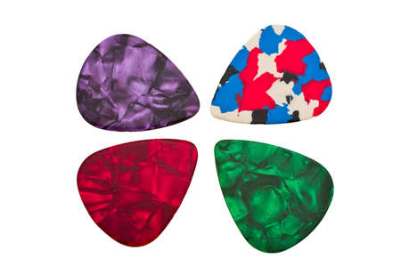 colorful mediators to play different kinds of guitarsの写真素材