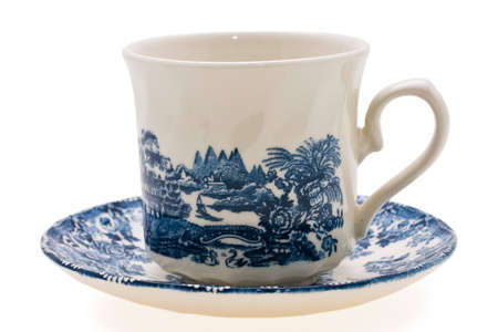 varicoloured coffee cup expressed on white backgroundの写真素材