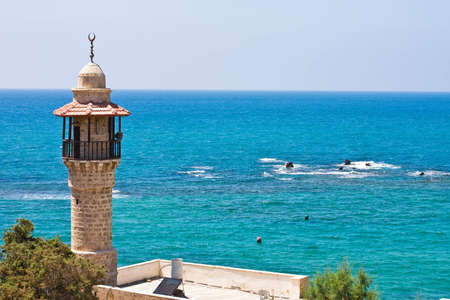 minaret to old mosque ashore mediterranean epidemic deathesの写真素材