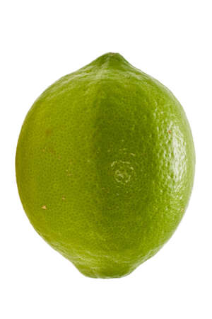 green lemon expressed on white background