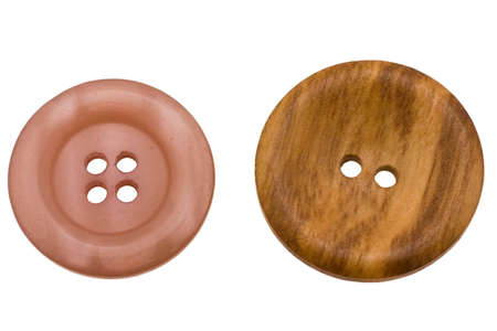 Buttons for clothes on a white background