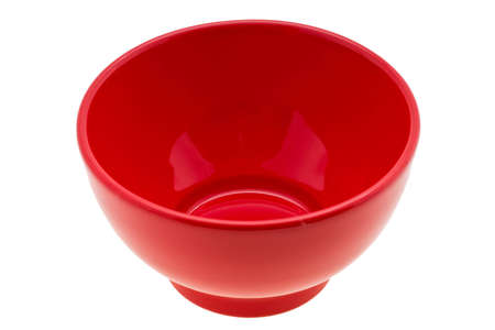 red soup cups on white backgroundの写真素材