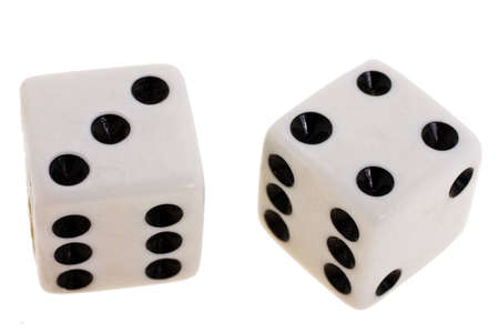 dice close up on a white background