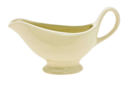 ceramic gravy boat depicted on a white backgroundの写真素材