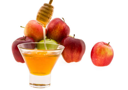 honey and apple symbology new year beside judeの写真素材
