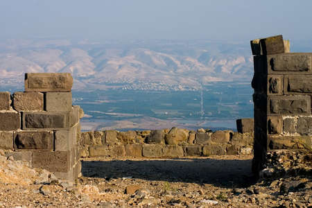 Ruins of the ancient city of  under the spring sunの写真素材