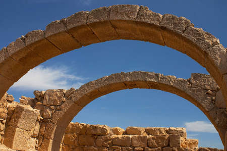Ruins of the ancient city of  under the spring sunの写真素材