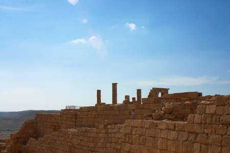 Ruins of the ancient city of  under the spring sunの写真素材