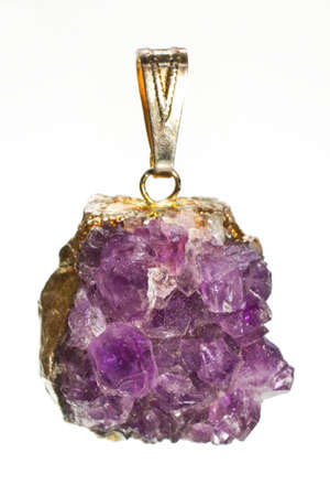 Pendant of the decorative stone on a white backgroundの写真素材